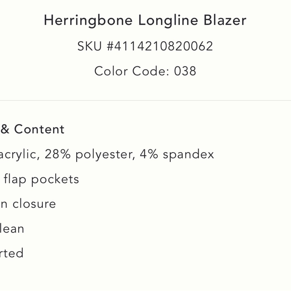 Anthropologie John + Jenn Herringbone Longline Blazer - Picture 8 of 8